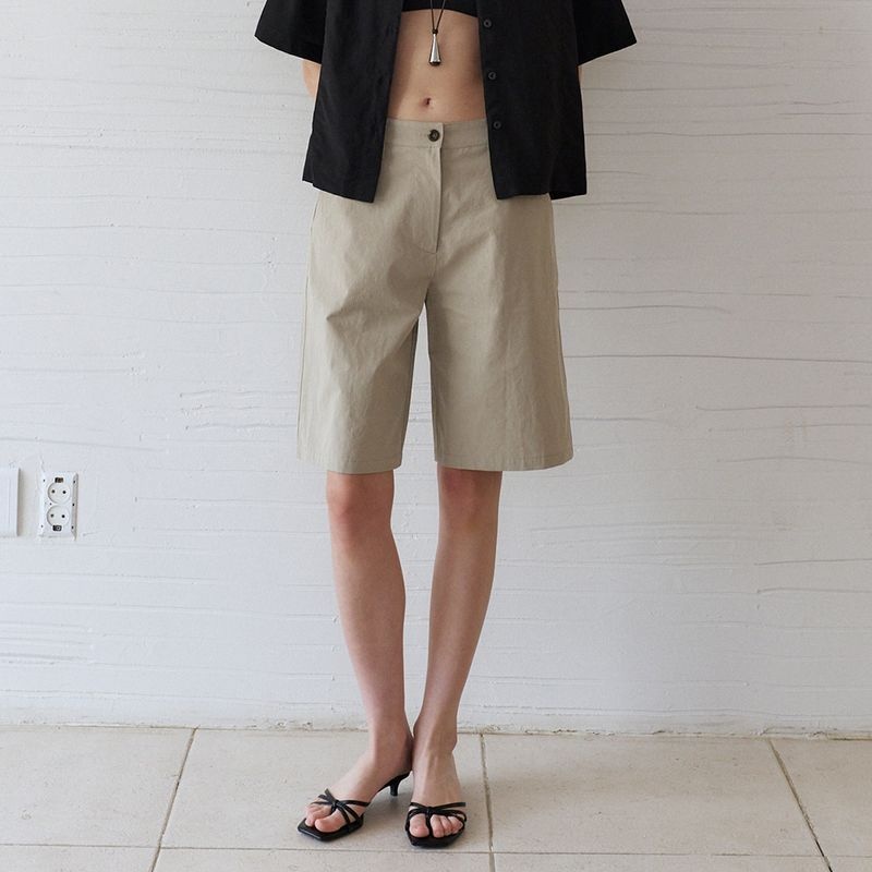 노우드 Stitch-Line Bermuda Pants (Beige Gray)