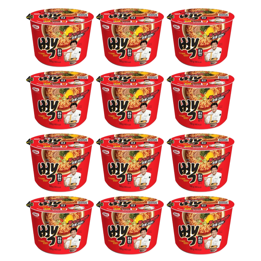 빽라면 컵 110g x 12개 얼큰한 정통라면