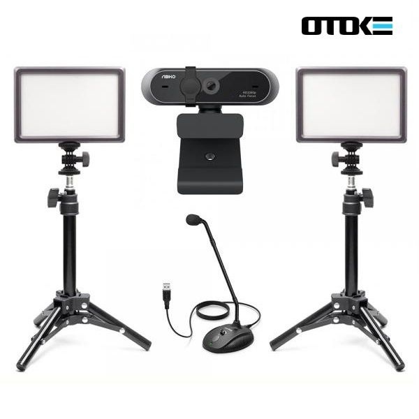 ABKO 오토케 PC 개인장비 세트 레벨2 웹캠 마이크 조명 풀세트 QHD 룩스패드22H 구즈넥마이크 4088293