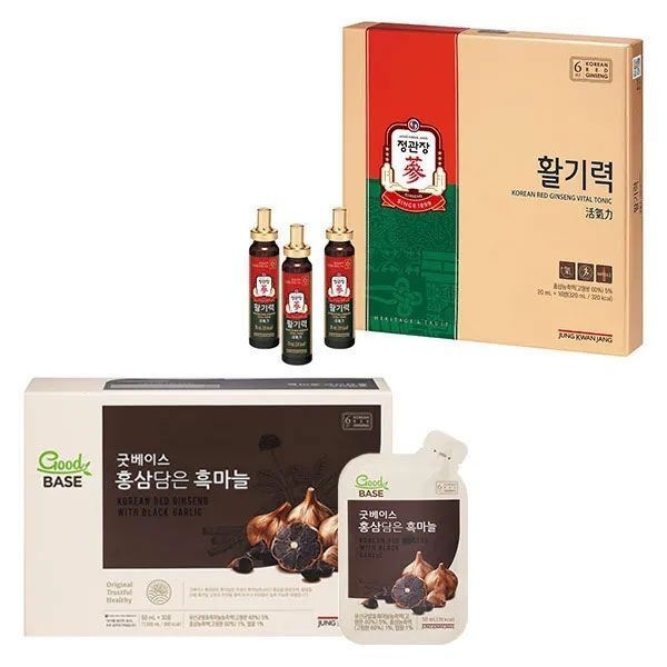 [교보문고] 정관장 공식 굿베이스 흑마늘 30포 + 활기력 16병
