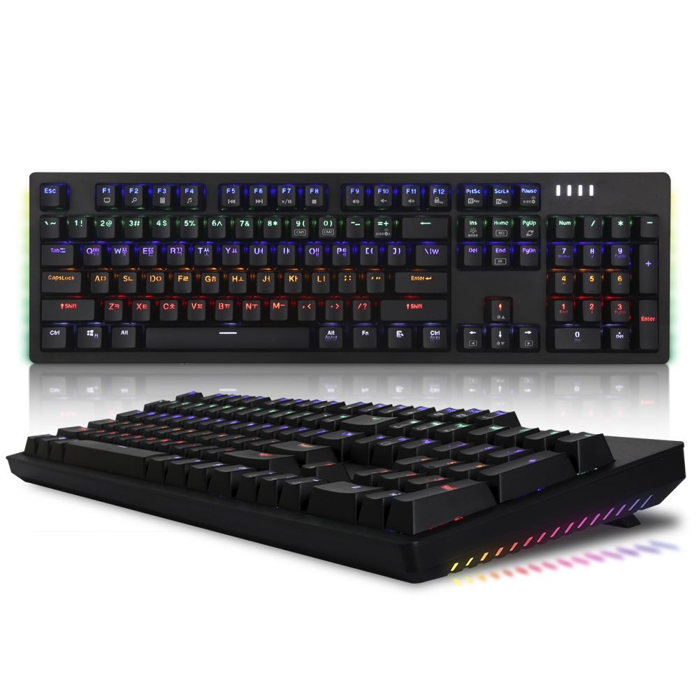 앱코 K515 축교환 측면 RGB 라이팅 이중사출 게이밍 기계식 키보드 블랙, 갈축
