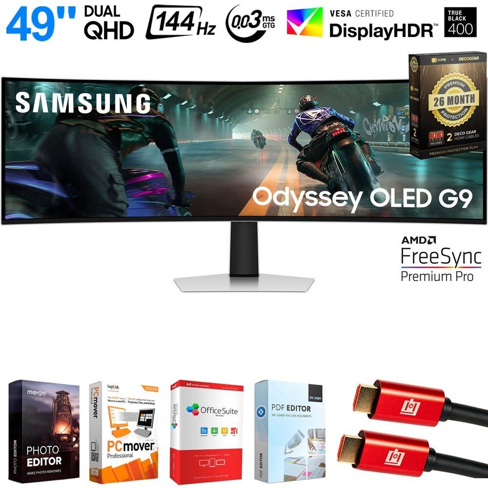 Samsung 삼성 49인치 오디세이 G9 듀얼 QD-OLED 곡선 모니터 + 26개월 보호 번들 923131