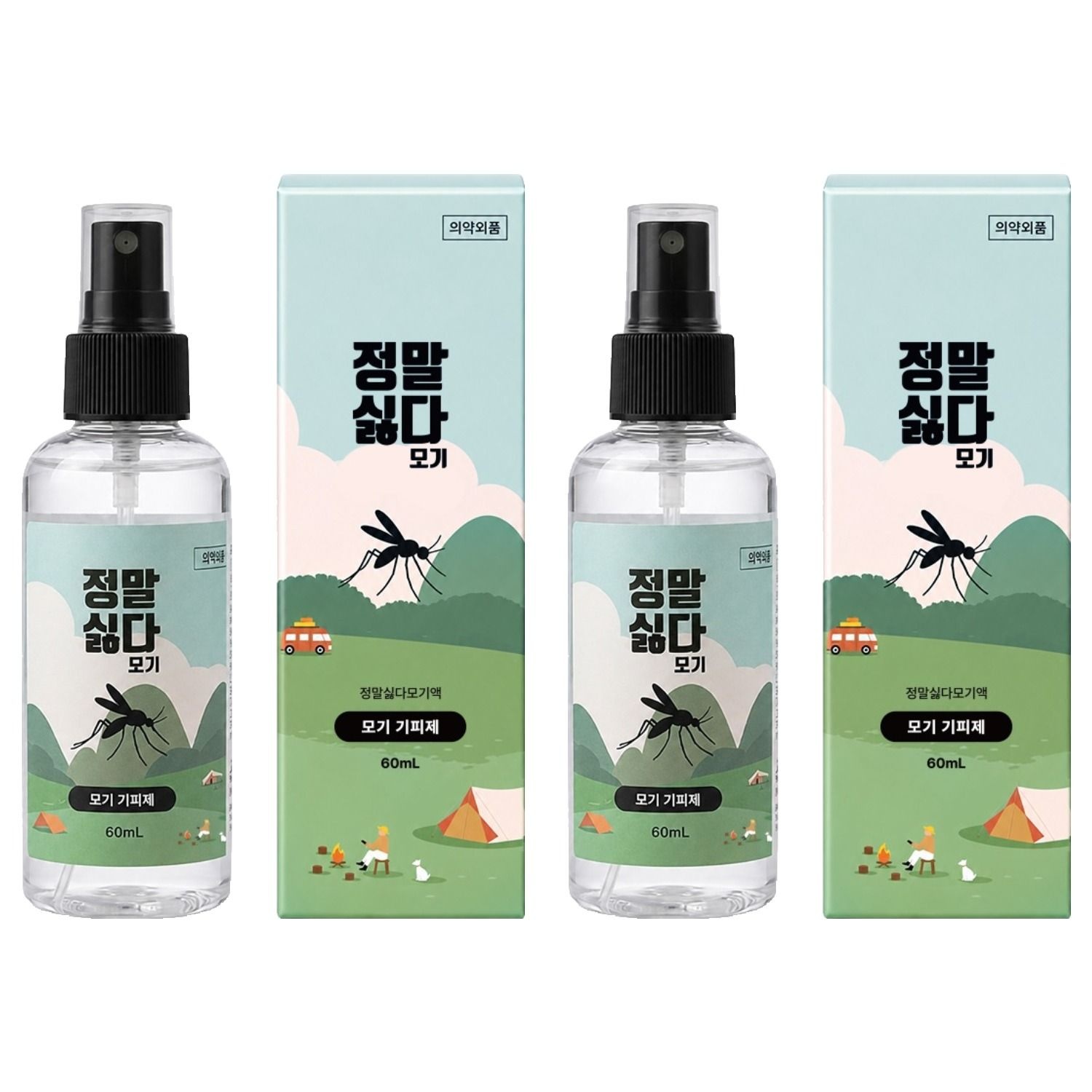 정말싫다 모기 기피제, 60ml, 3개