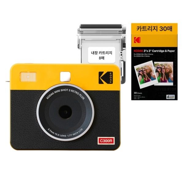 KODAK 미니샷3 C300R 포토프린터 + 카트리지 38매 핸드폰 사진인화기 화이트 4092116