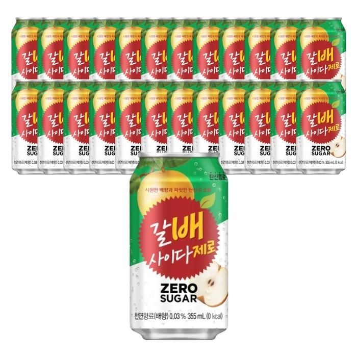 [해태제과] 해태음료 갈배 사이다 제로 355ml 24개