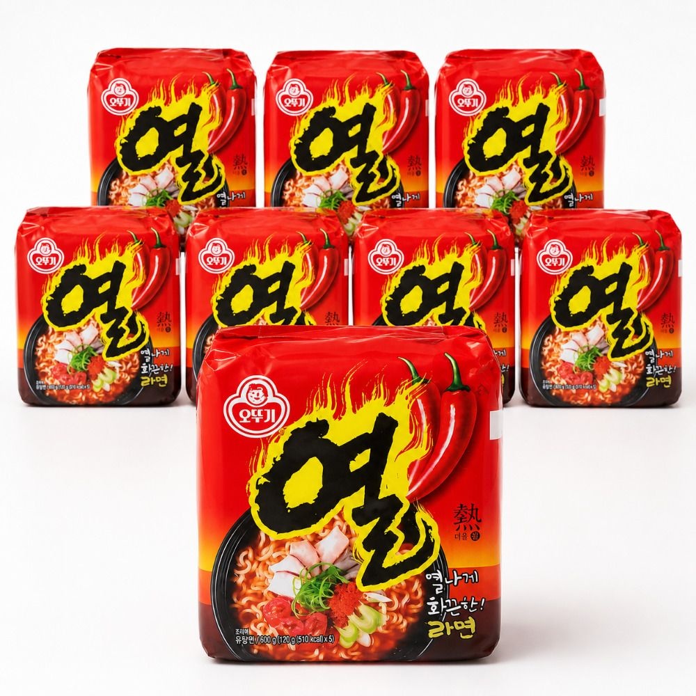 오뚜기 오뚜기 <b>열</b><b>라면</b> 멀티팩 5개입 x 8팩 (총 <b>40</b>개) 간편요리 식사대용 매운<b>라면</b>