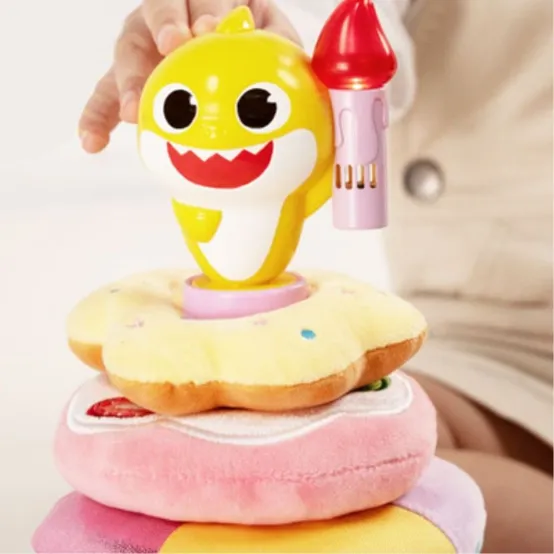 아기 패브릭 핑크퐁 생일케이크 링끼우기 공부장난감 교육완구 집중력 블럭