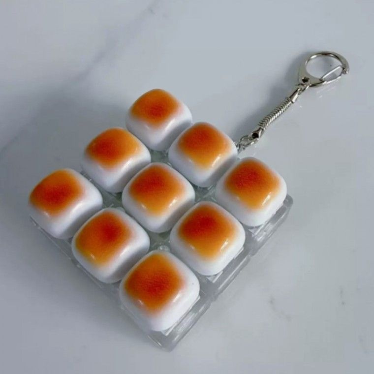 중국oem 9구 식빵 키캡 키링 손장난 타건 키보드 열쇠고리