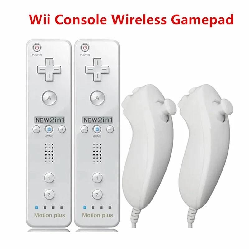 NVPONE [해외] 듀얼센스엣지 Nunchuck 세트 모션 플러스 리모컨 Wii 게임 패드 닌텐도 제어용
