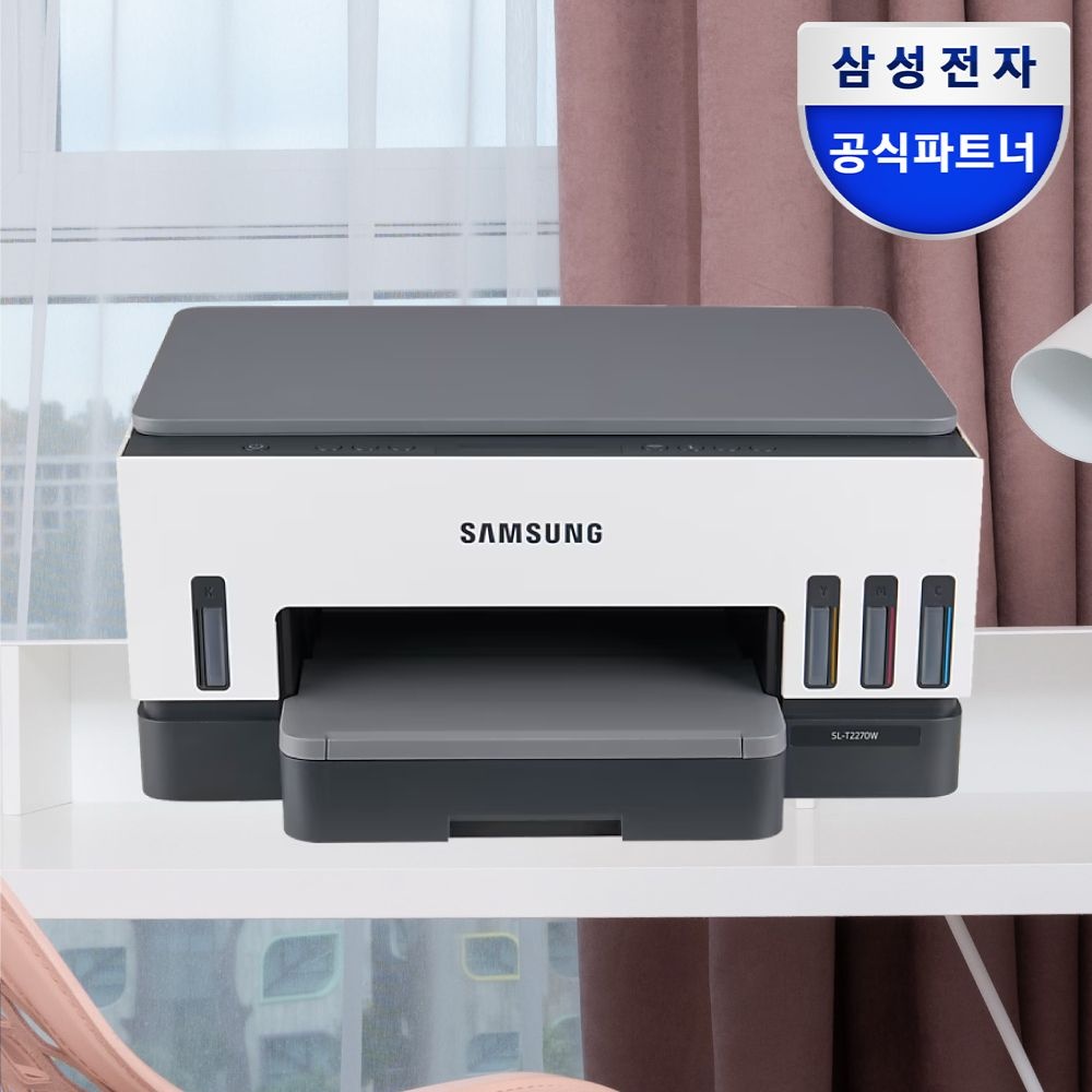 삼성전자 잉크젯플러스S 무한잉크 빌트인 복합기 SL-T2270W 무선지원 자동양면인쇄