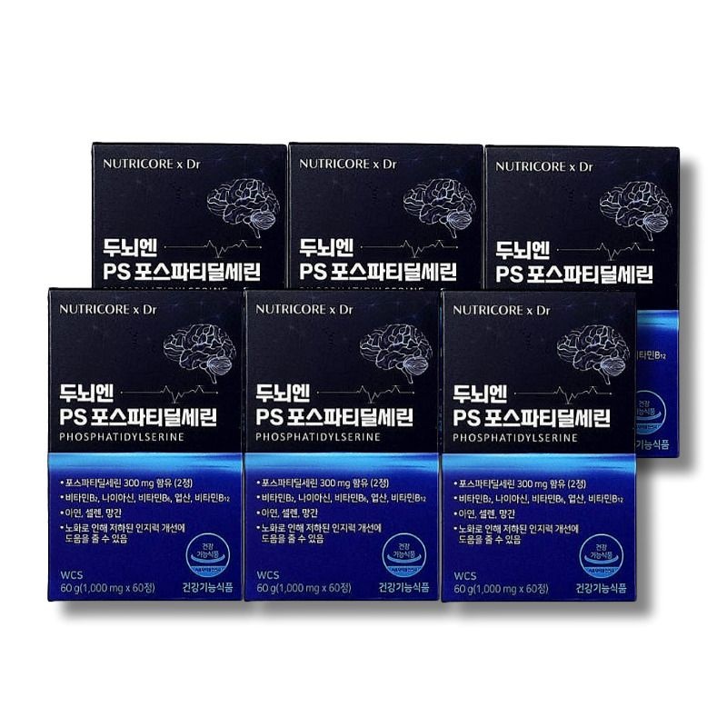 뉴트리코어 두뇌엔 PS 포스파티딜세린 1000mg 60정 6박스