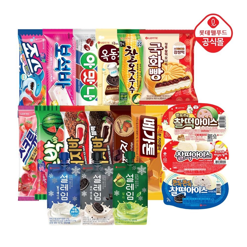 [롯데온] 롯데 설레임/찰떡아이스 10개+바 아이스 20개 (19,720...