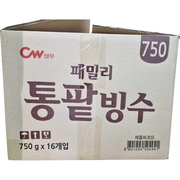 패밀리 통팥 빙수 스파우트팩 750Gx16EA /CW청우 삶은팥 빙수용 팥