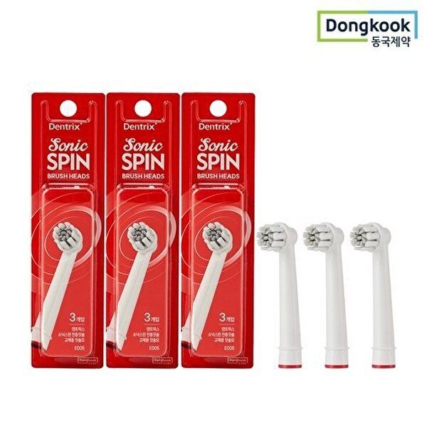 동국제약 [동국제약][동국제약] 덴트릭스 소닉스핀 전동칫솔 교체용 칫솔모 3P 3개