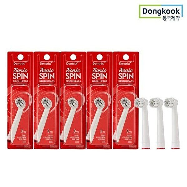 동국제약 [동국제약][동국제약] 덴트릭스 소닉스핀 전동칫솔 교체용 칫솔모 3P 5개