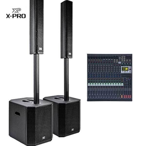 X-PRO XT-PRO패키지 XT-PRO12.1 BKG160컬럼어레이2세트3600W16채널믹서 4095748