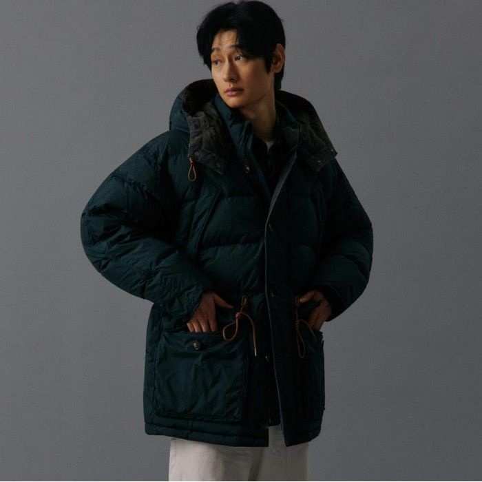 중기장 후드 덕다운 점퍼 카키_OLW1JPFI121KK