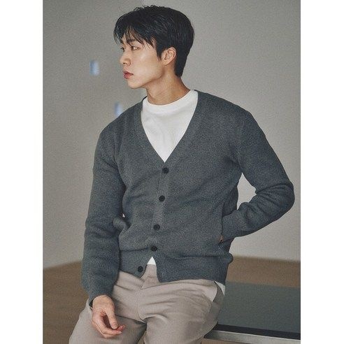 프로젝트M 남성 밀라노 Y넥 니트 가디건 EPF1EC1100