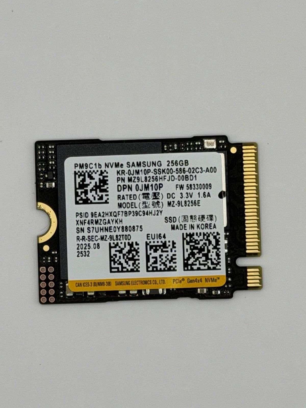삼성 SAMSUNG [세금포함] [정품] PM9C1b M.2 2230 PCIe NVMe 256GB SSD 솔리드 스테이트 드라이브[세금포함] Drive MZ9L8256HFJD-00BD1,