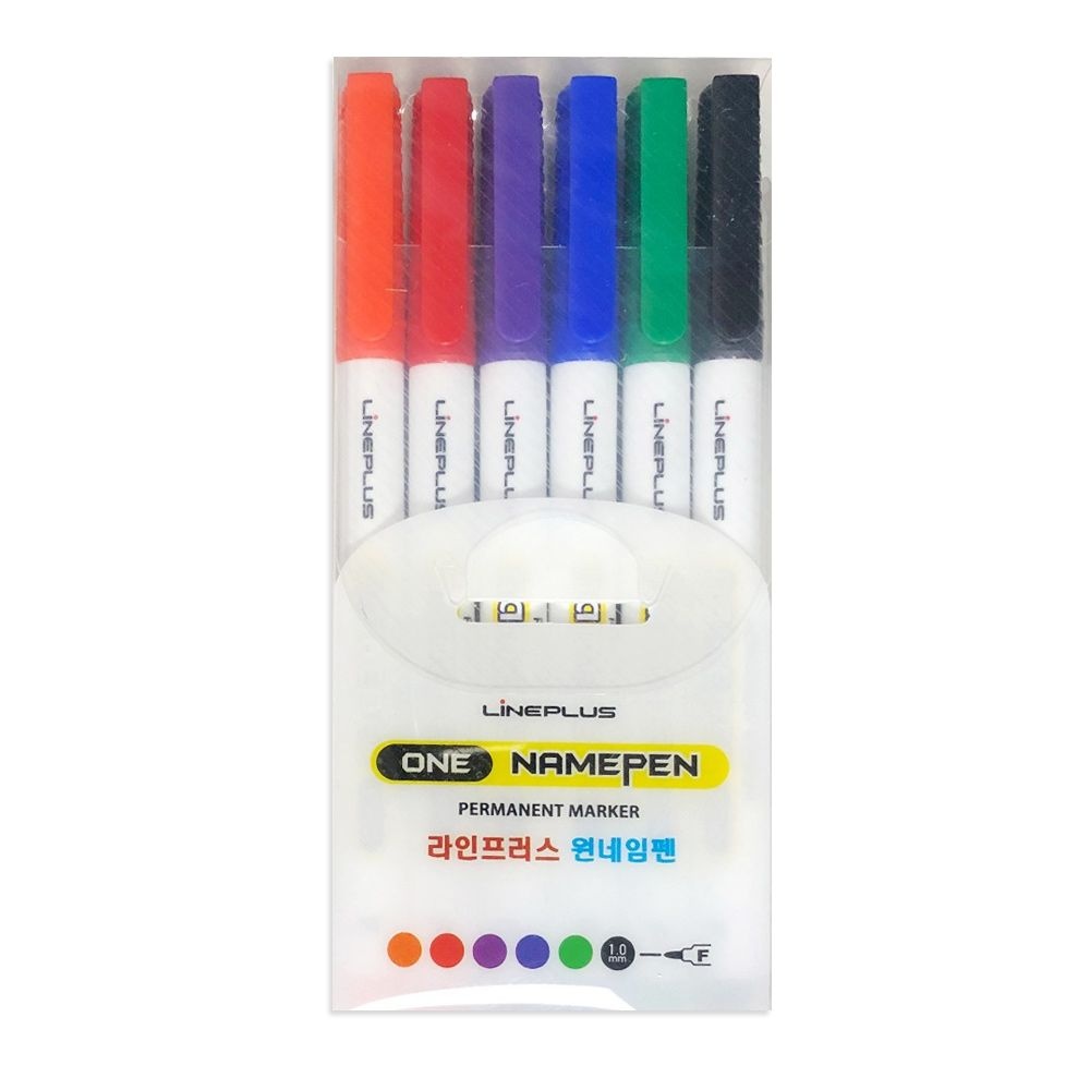 라인플러스 원 네임펜 6색세트