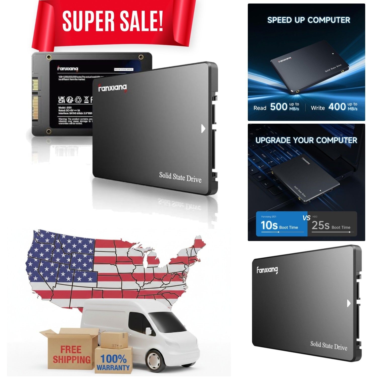 Unbranded 250GB SSD 솔리드 스테이트 드라이브[세금포함] [정품] - 라이트ning Fast Read 속도s for 모든 장비 3507017 318442581137