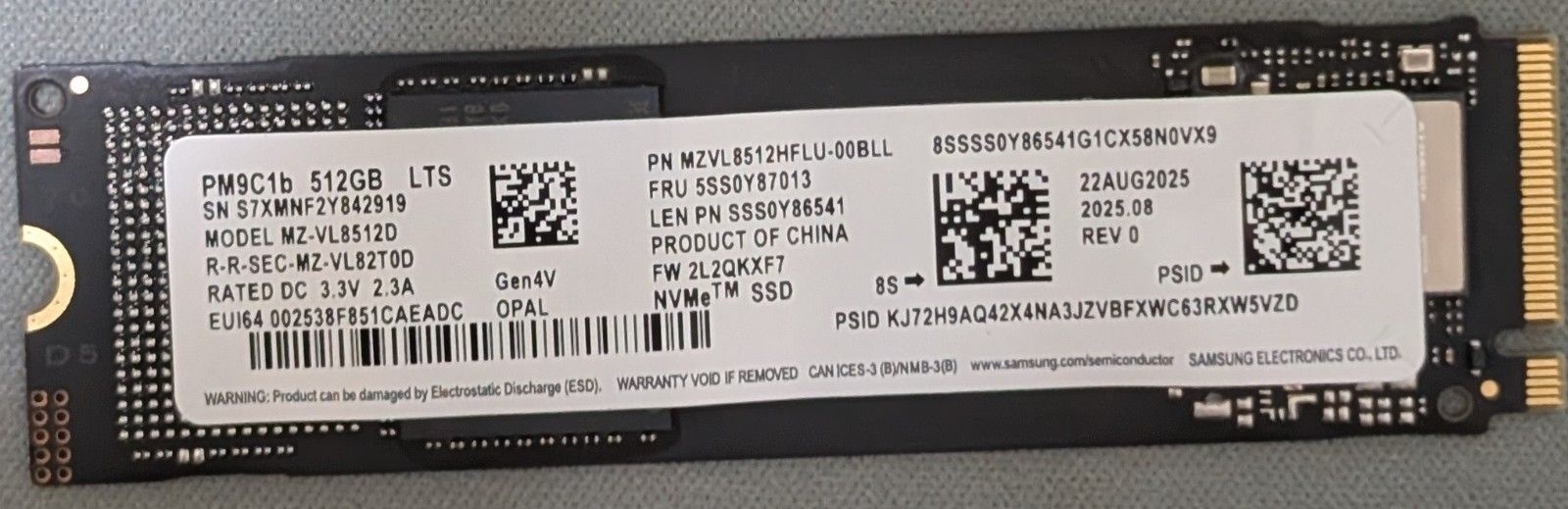 삼성 SAMSUNG [세금포함] [정품] PM9C1b MZ-VL8512D 512 GB SSD 솔리드 스테이트 드라이브[세금포함] M.2 2280 PCIe Gen 4V OPAL 349774