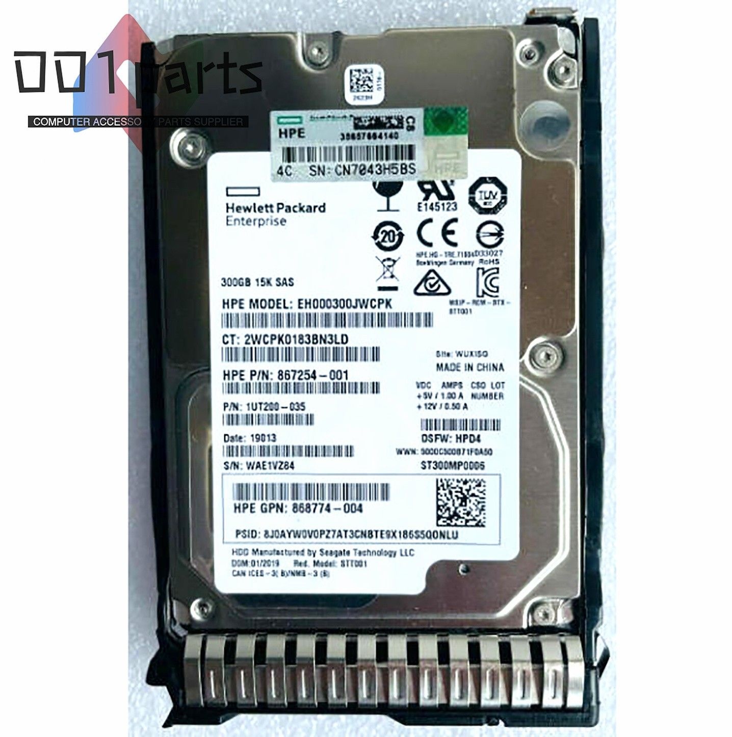HP New HDD 하드디스크[세금포함] [정품] 하드디스크 드라이브 [세금포함] 759208-B21 759546-001 300GB 12G SAS 15K rpm SFF 2.5 SC P