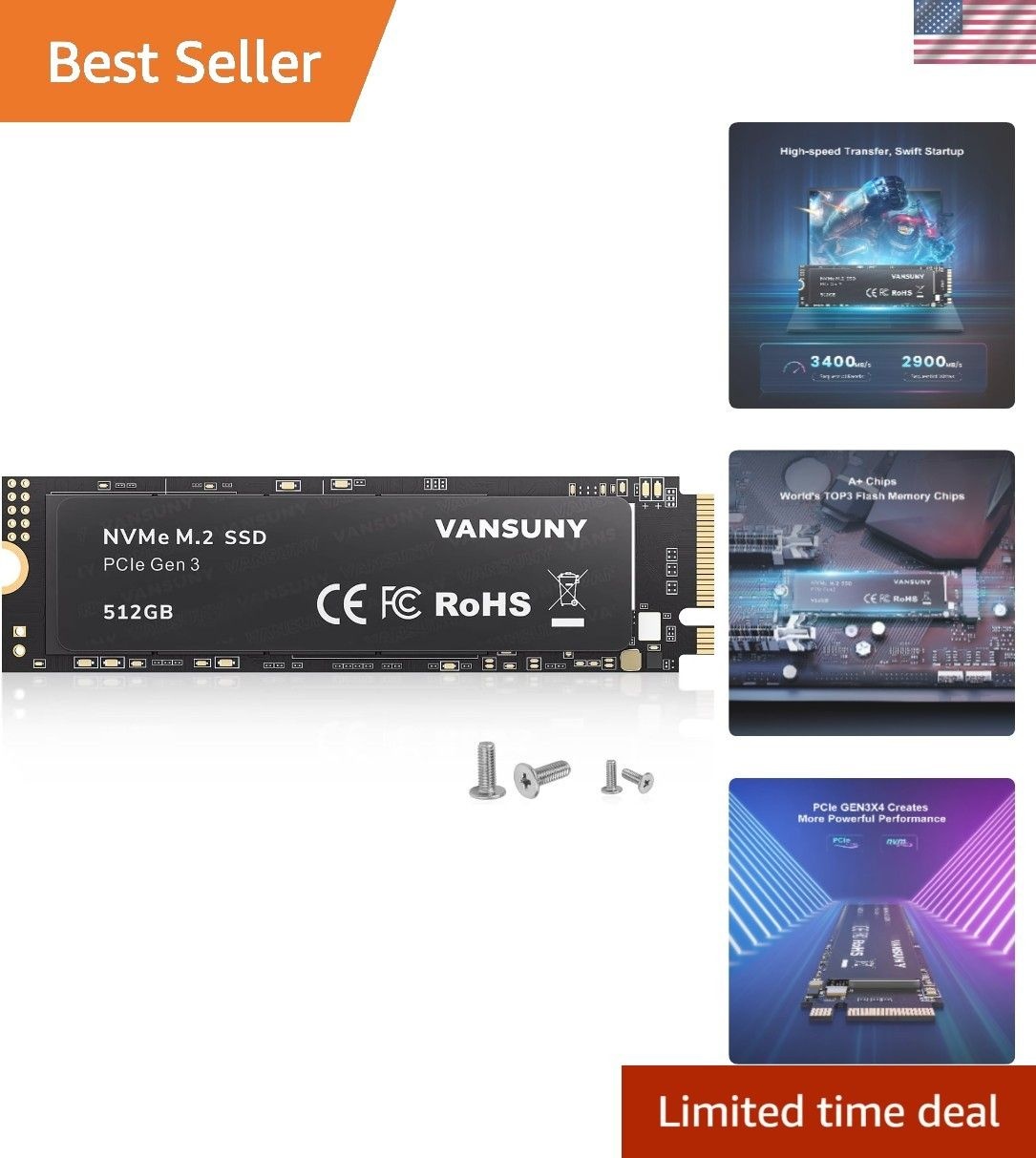 Unbranded 경량 512GB NVMe M.2 SSD 솔리드 스테이트 드라이브[세금포함] [정품] - Fast Drive Exceptional Read/Write 속도s 3499247 389924251463