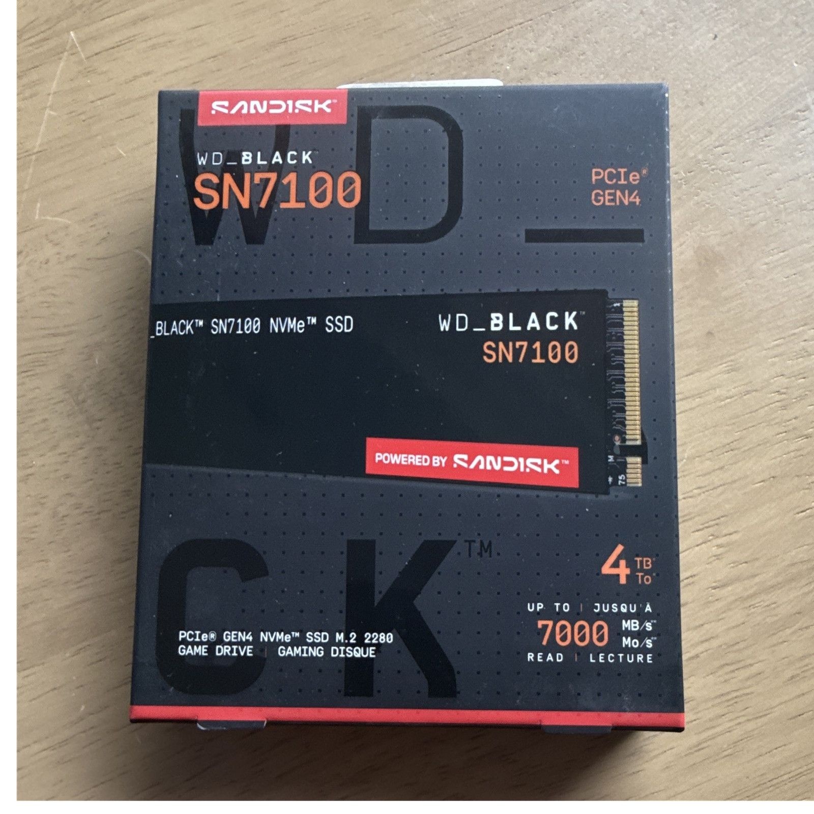 SanDisk WD_블랙 SN7100 4TB PCIe 4.0 NVMe M.2 2280 Internal SSD 솔리드 스테이트 드라이브[세금포함] [정품] 7000MB/s WDS400T4X0E 35066