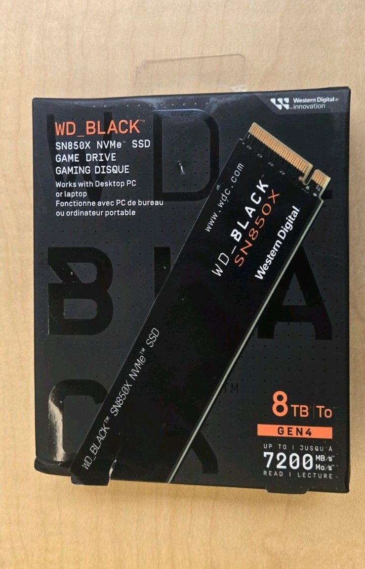 웨스턴 디지털 WD_블랙 SN850X 8TB Internal SSD 솔리드 스테이트 드라이브[세금포함] [정품] PCIe Gen 4 NVMe - 브랜드 NEW WDS80