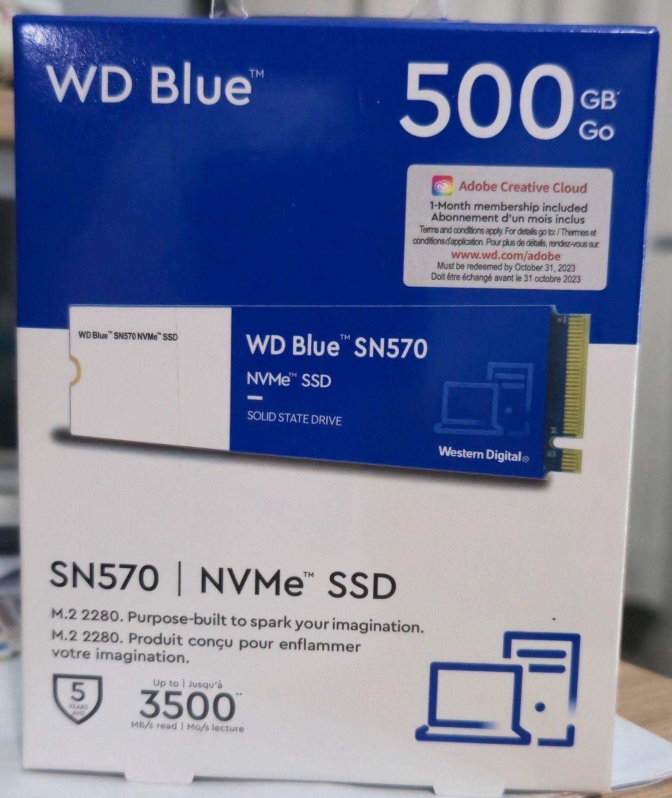 Western Digital 웨스턴 디지털 WD 블루 SN570 500GB NVME SSD 솔리드 스테이트 드라이브[세금포함] [정품] internal M.2 2280 -오픈 BOX- WDS500G3B