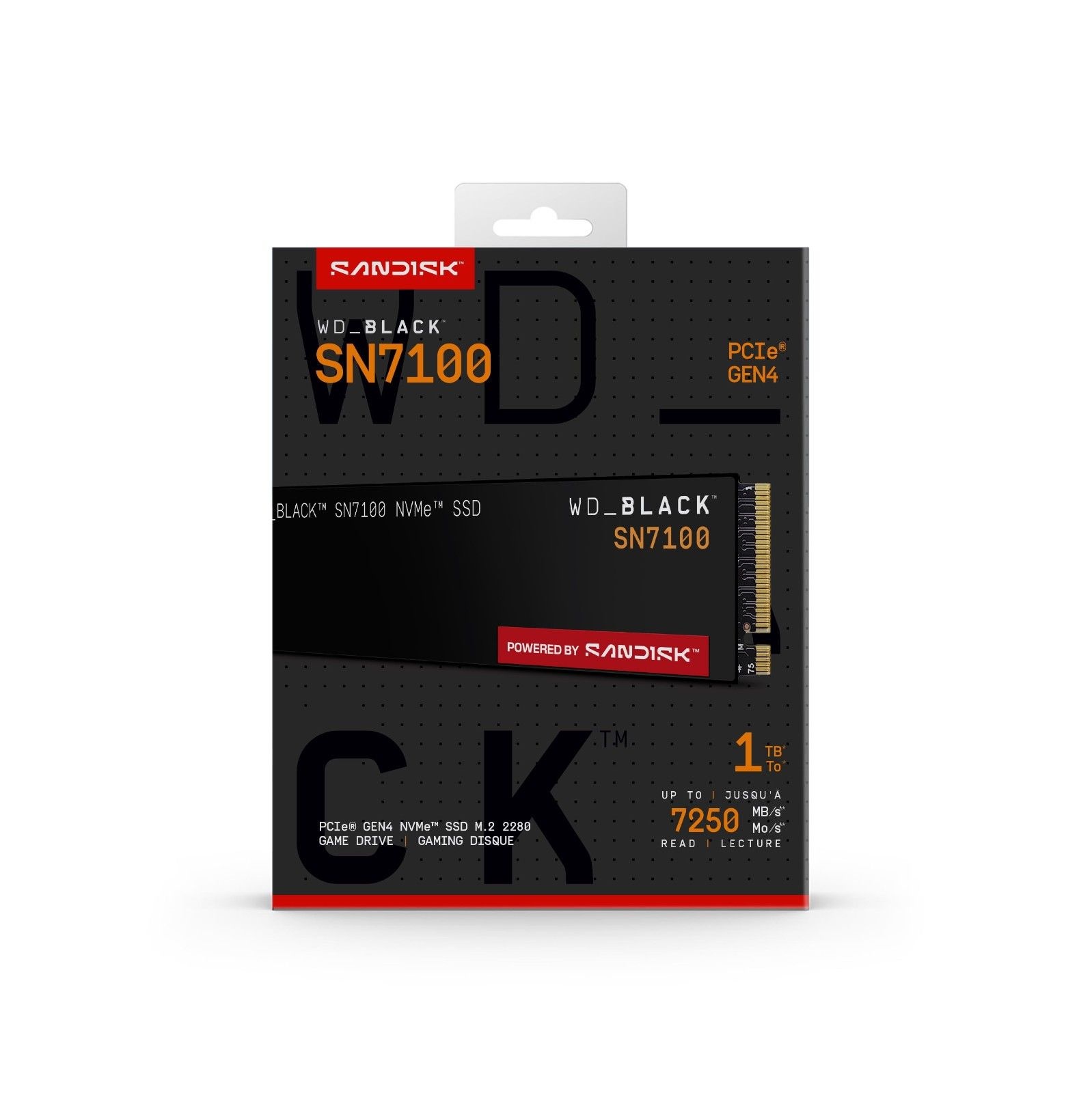 Wd 블랙 New, 웨스턴 디지털 WD_블랙 SN7100 1TB NVMe SSD 솔리드 스테이트 드라이브[세금포함] [정품], PCIe Gen4 M.2 WDBE0010BBK