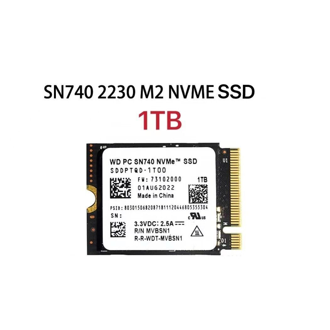 Unbranded New WD PC SN740 1TB / 2TB 2230 M.2 NVME SSD 솔리드 스테이트 드라이브[세금포함] [정품] For 스팀 증기 Deck ASUS 노트북 [세금