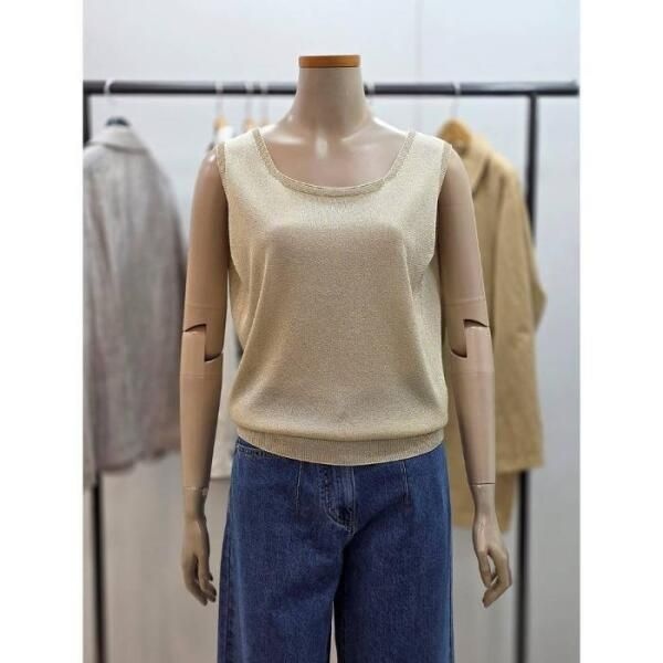 (주)수INT BCBG [BCBG] &올앤선드리 세이브존02 글로우 펄 슬리브리스 니트  A6M5K320