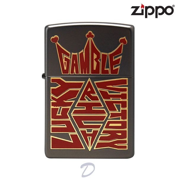 지포 ZIPPO 지포라이터 행운 부 승리 타이포 그래픽 GAMBLE CROWN