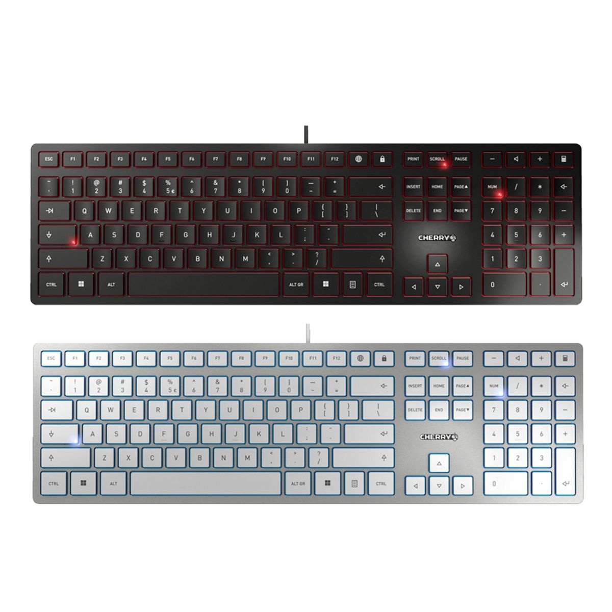 CHERRY 체리 KC6000 펜타그래프 키보드 무소음 풀배열 사무용 슬림 (블랙,실버)