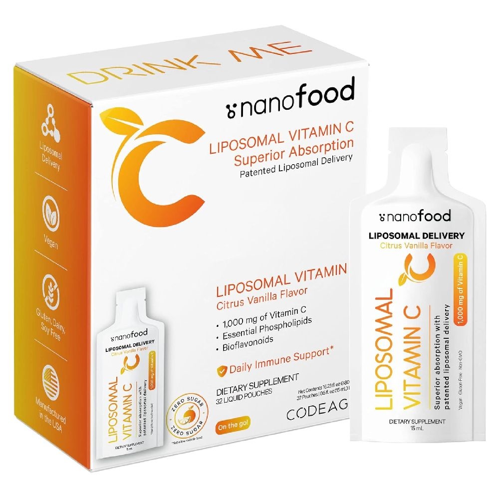 [해외] 코드에이지 Codeage 리포좀 비타민 C 시트러스 바닐라 1000mg 32포 각각 0.5fl oz(15ml)
