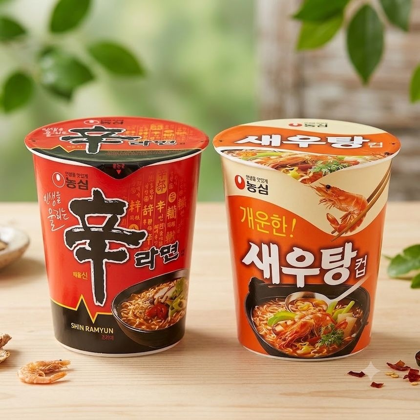 농심 컵라면 소컵 신라면 12개 + 새우탕 12개