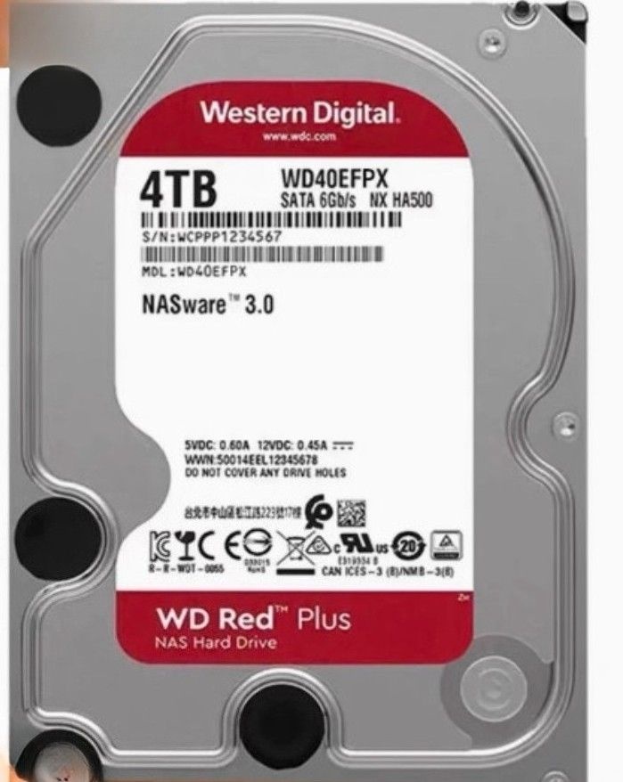 웨스턴 디지털 적합 for Red 플러스 WD40EFPX/WD40EFZX 4TB 3.5 SATA 하드디스크 드라이브 [세금포함] [정품] HDD 하드디스크[
