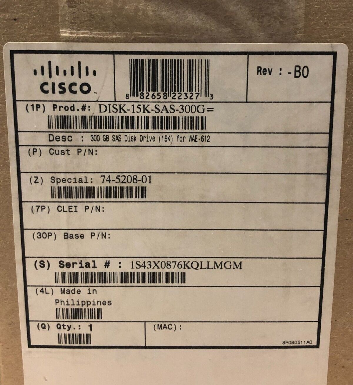 Cisco Cisco CISCO DISK-15K-SAS-300G= / IBM PN: 43X0876 브랜드 NEW 공장 BOX PC 컴퓨터 노트북 데스크탑 3504277 204660112620