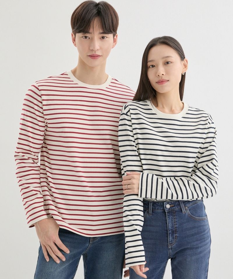 GUESS <매장정품> 게스 GUESS [ON 3color 유니 스트라이프 긴팔티 NP3KE401 398564