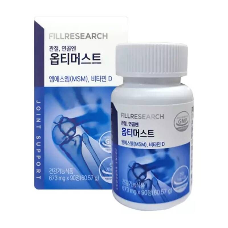UnKnown 필리서치 옵티머스트 관절 연골 뼈 비타민D 옵티 OPTI MSM 673mg x 90정 1박스
