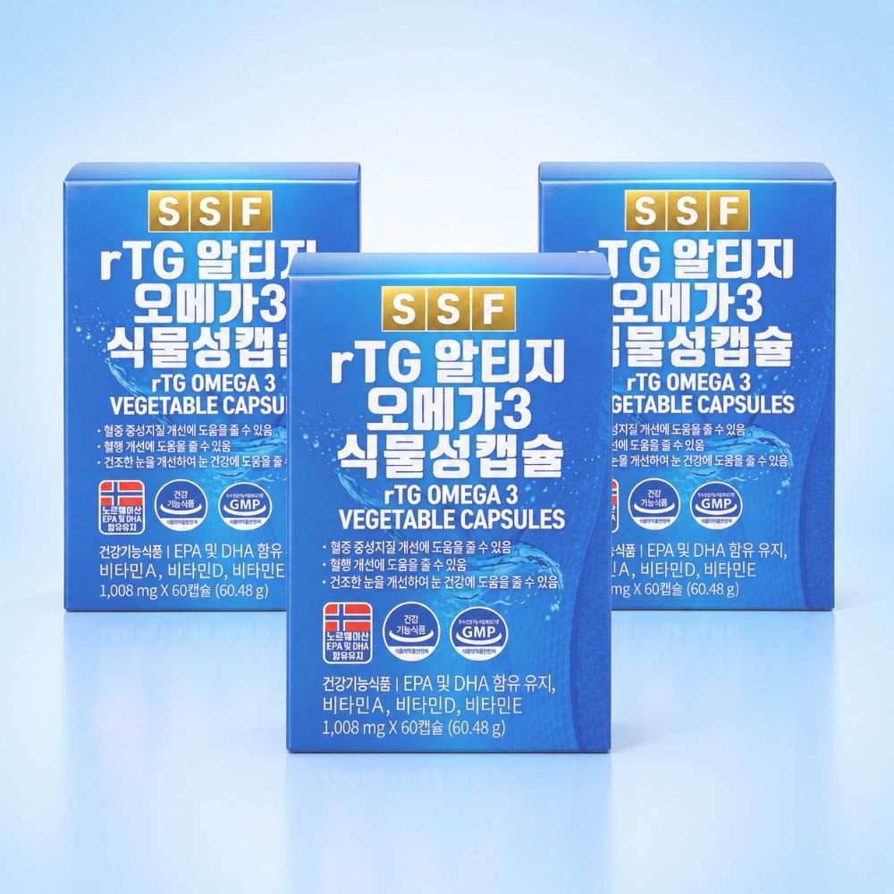순수식품 (6개월분) rTG 알티지 오메가3 180캡슐 식물성캡슐