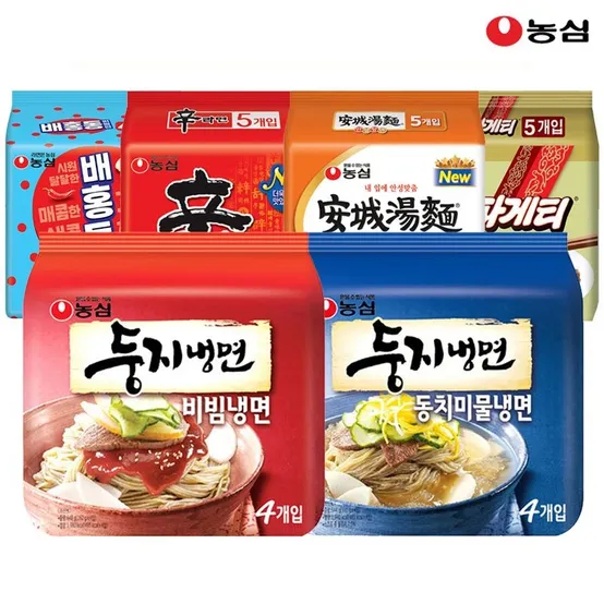 [APP전용] 농심 둥지냉면 동치미물냉면8봉+비빔냉면8봉