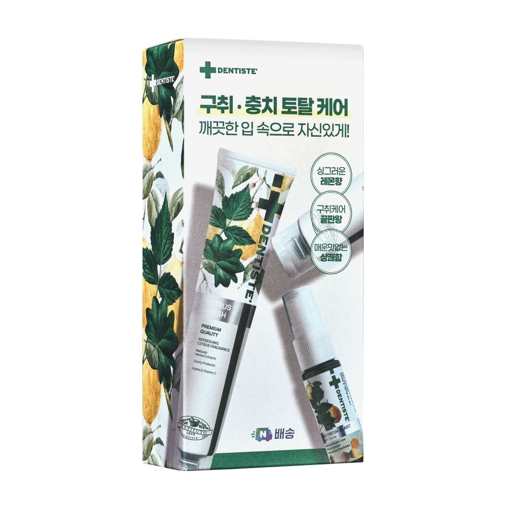 [롯데온]시트러스 후레쉬 기획팩 (치약 200g 2개+마우스스프레이15ml) (21,900원/무료)