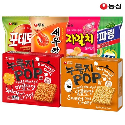 [APP전용] 농심 누룽지팝4개+누룽지팝매콤한맛4개 /자갈치/새우깡 외 베스트상품