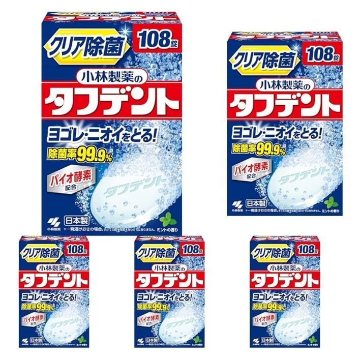 [해외] 고바야시제약 터프던트 틀니 민트 세정제 108정 x 5팩