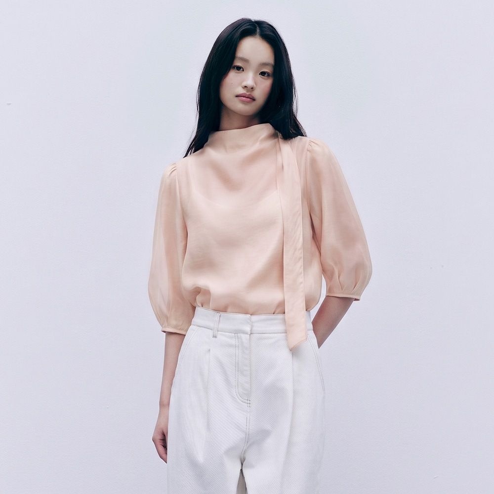 [라인어디션]리본타이 블라우스 NNWBLQE640