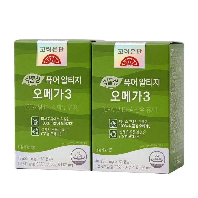 고려은단 식물성 퓨어 알티지 오메가3 60캡슐 2개 4개월분 하루템