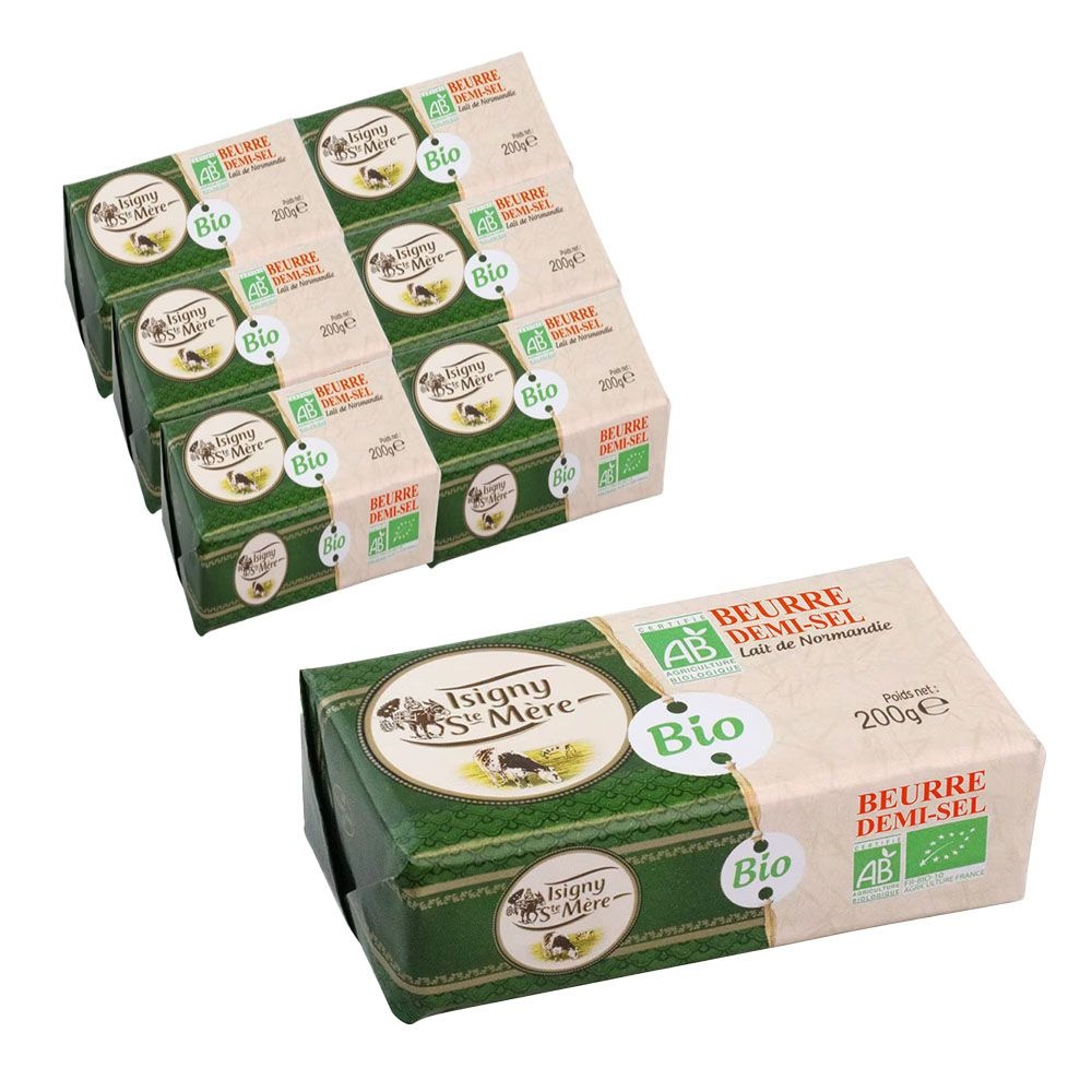 ISIGNY 유기농가염버터200g x 6 오가닉 프랑스 대용량 이즈니 종이포장 홈베이킹